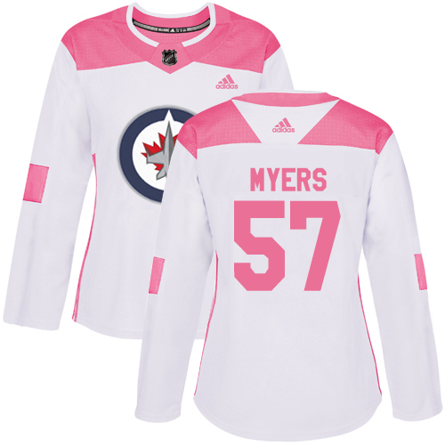 Adidas Jets #57 Tyler Myers White/Pink Authentic Fashion Women's Stitched NHL Jersey